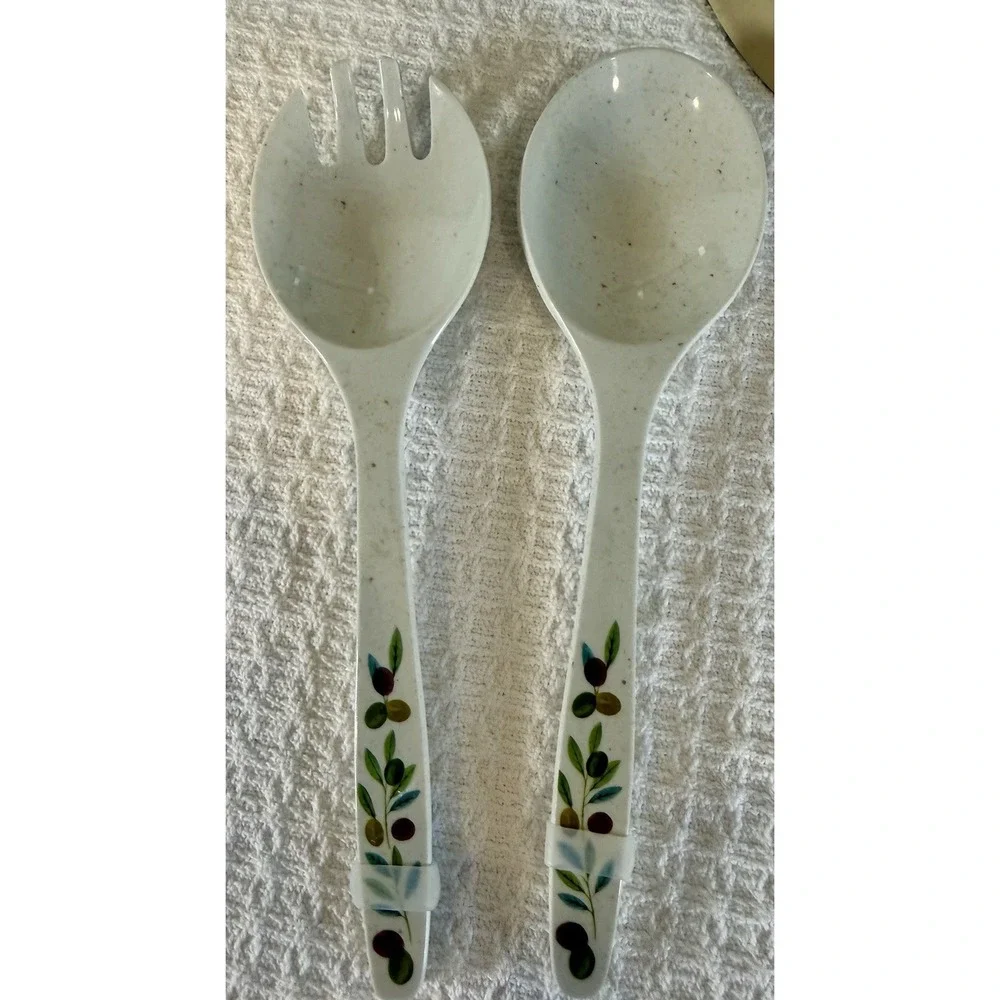 Better Homes & Gardens Olive Grove Salad Bowl Tray Wood Lid Utensils 5 Pc Set